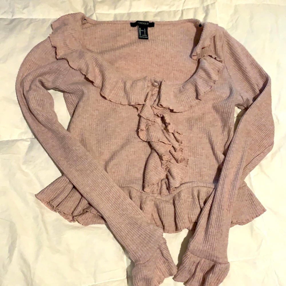 Pink Cotton Peasant Top